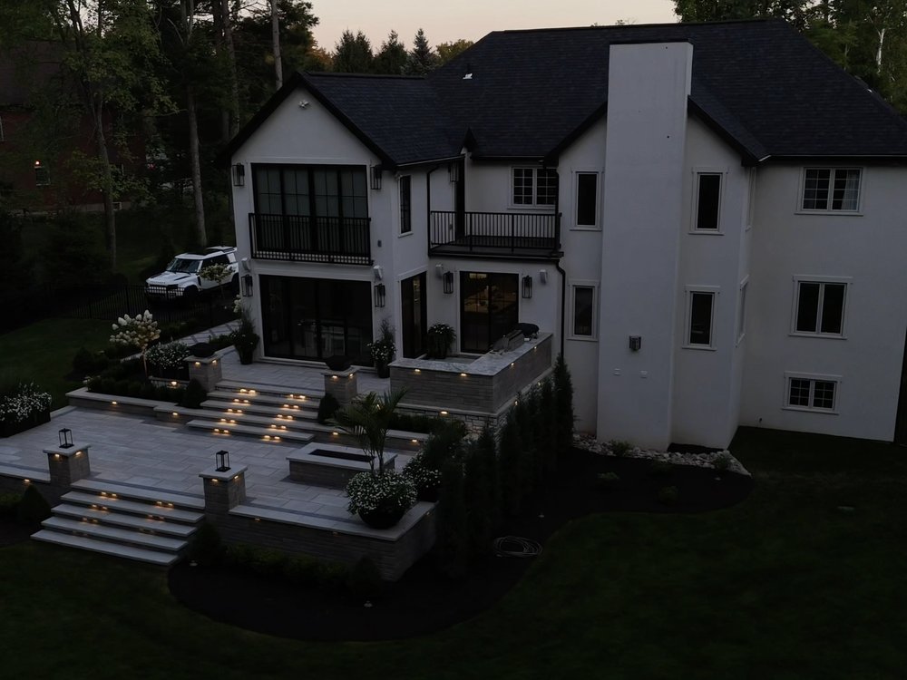 Aerial twilight photo of a property shot for the Premium package